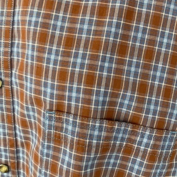 ROWM NWT MEN’S BLUE BROWN LONG SLEEVE SHIRT 2XT - Picture 2 of 7